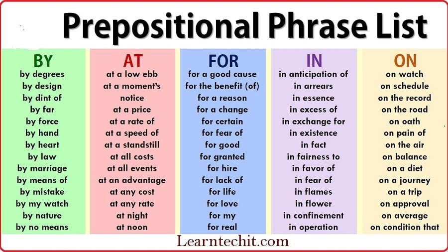 prepositional phrases