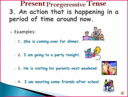 Present Progressive tense exercise